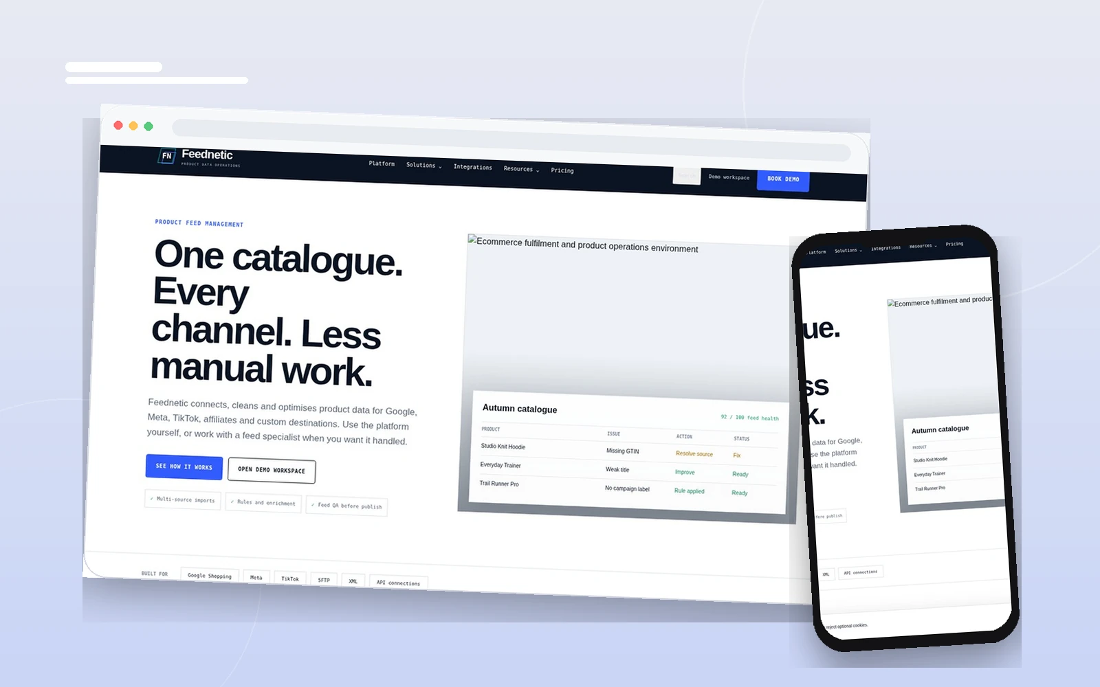 Product-data website presentation