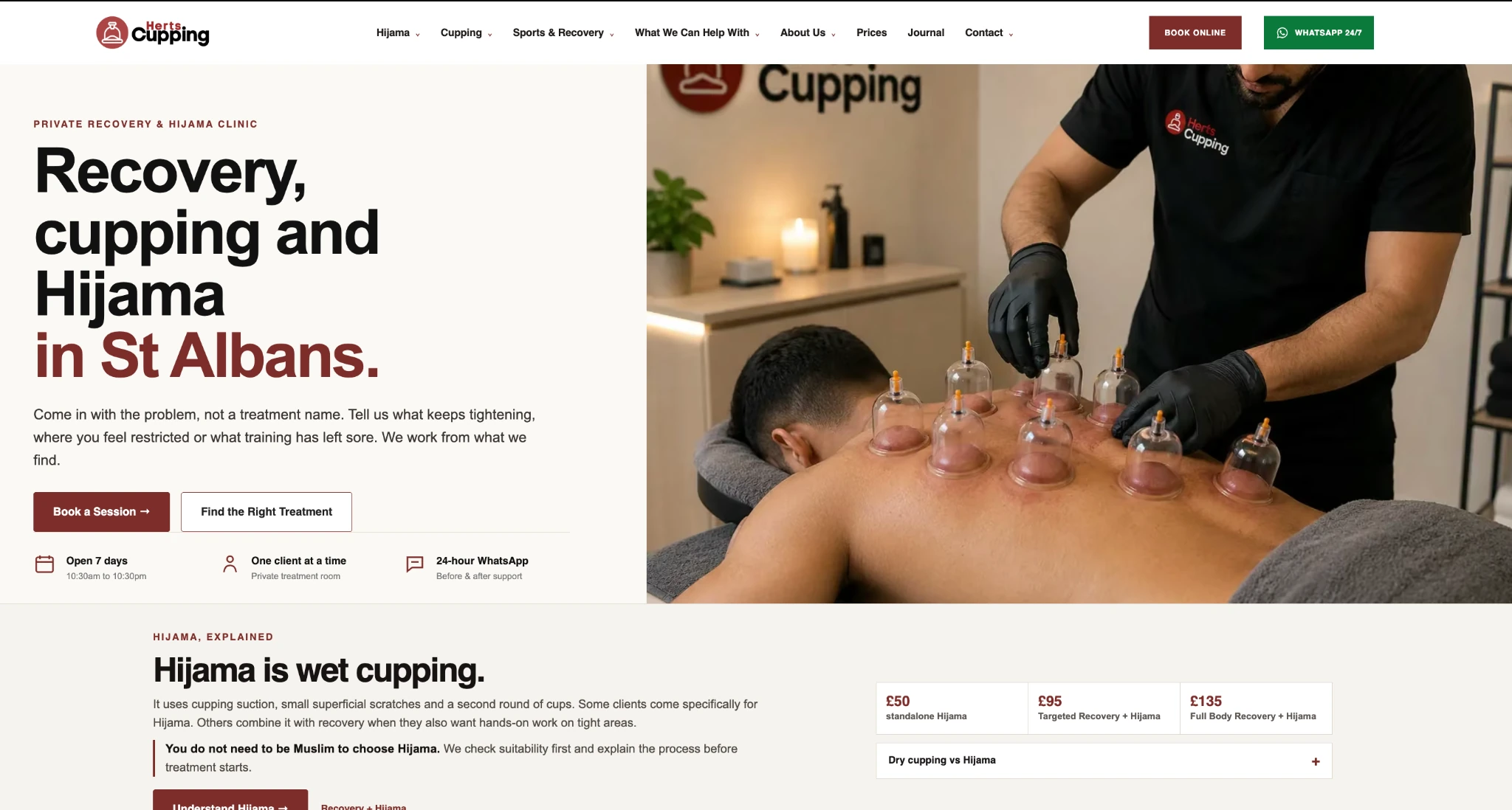 Recovery & wellbeing clinic website project presentation