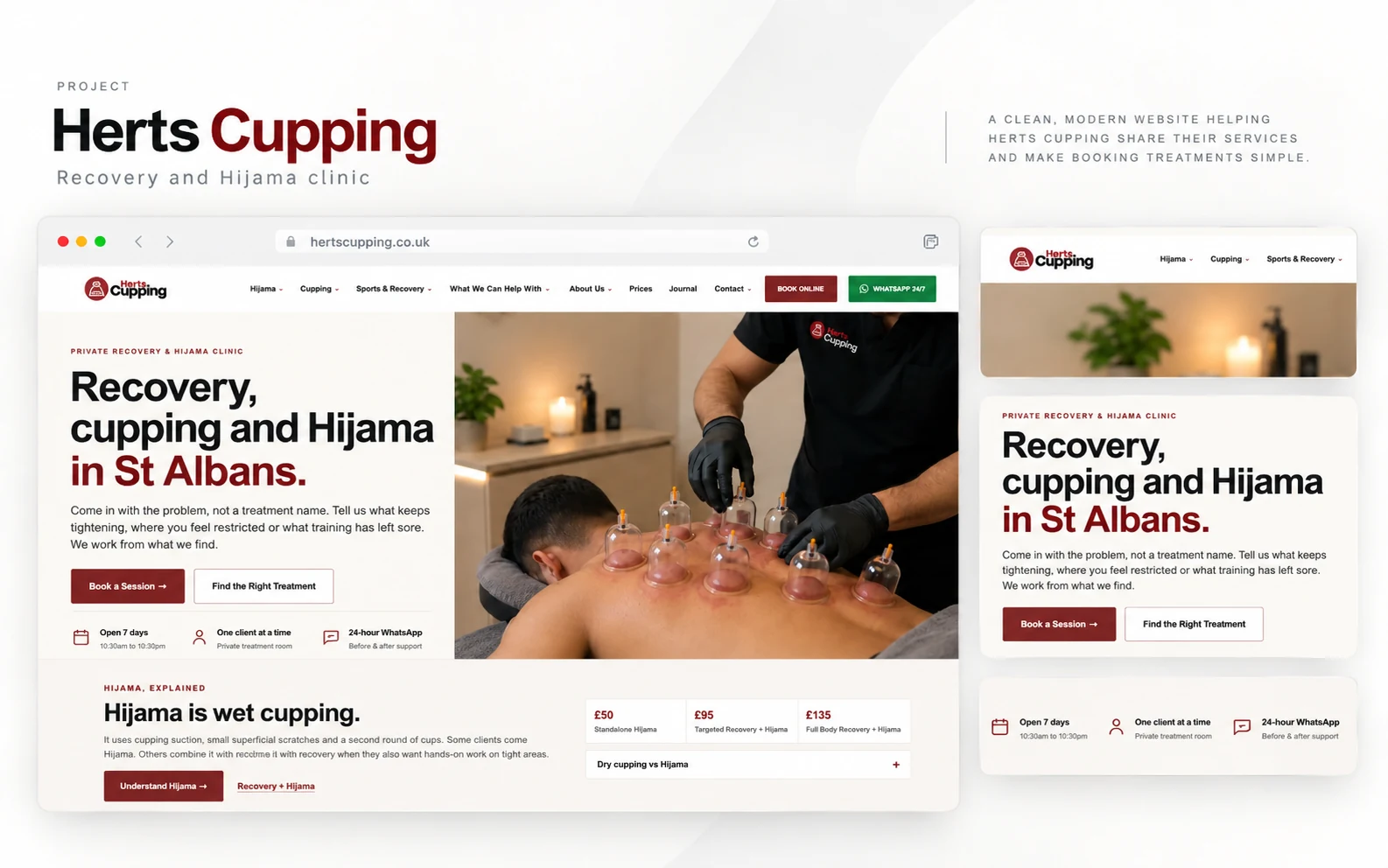 Herts Cupping local website project