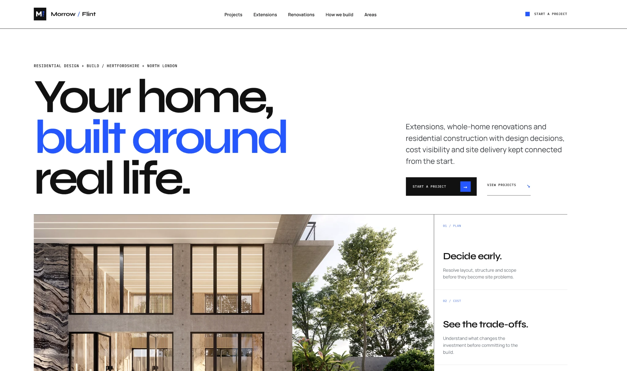 Residential architecture website presentation